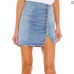 Retrofete Willa Blue Denim Mini Skirt